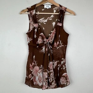Top donna M babydoll stravagante fata grunge vintage Y2K trasparente floreale - Foto 1 di 15