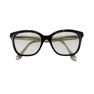 Gucci Womens Eyeglasses Black Frame Gold Clear Plastic Temple 52-18-140 GG0566O - Picture 1 of 9