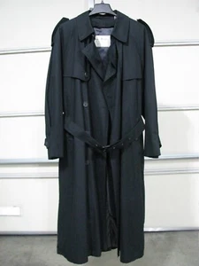 MENS TOWNE BY LONDON FOG TRENCH COAT WITH REMOVABLE LINING BLACK 40 REG U.S.A. - Picture 1 of 11