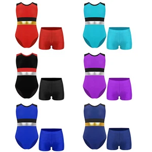 Boys Dancewear Kids Outfit Bodysuit Set Dance With Shorts Competition Costume - Picture 1 of 85