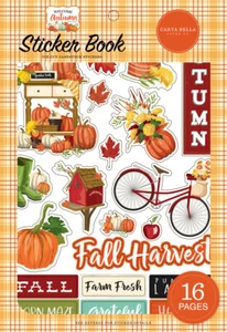 Carta Bella - Welcome Autumn Sticker Book 16/pk Tags Icons Motif Alpha Borders  - Picture 1 of 2
