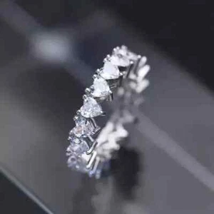 2.00Ct Lab Created Diamond Heart Cut 14k White Gold Plated Women's Wedding Ring - Picture 1 of 5