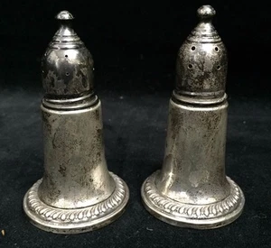 Empire Sterlingsilber gewichtet #244 Salz und Pfefferstreuer (RF223) - Bild 1 von 7