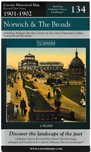 Cassini Historical Map, Norwich & The Broads 1921-1922, Foldout - Imagen 1 de 2