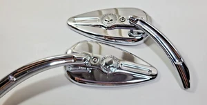 2-Harley Davison Softail Skull Chrome Teardrop Rear View Mirrors Read! See Pics! - Picture 1 of 10