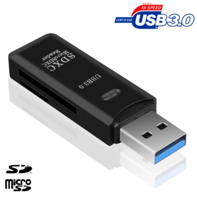 USB 3.0 SD Memory Card Reader High Speed SDHC SDXC MMC Micro SD Mobile T-FLASH - Image 1 of 4