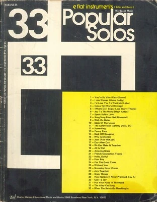 33 Popular Songs E-flat Instruments Solos Duets 1973 Photos Carly Simon Chicago - Image 1 of 4