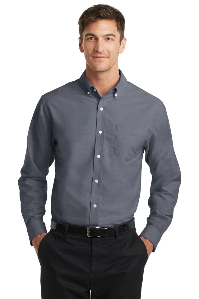 Camisa de vestir Oxford SuperPro manga larga grande y alta Port Authority para hombre TS658 Foto 1 de 1