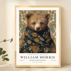 William Morris Bear Botanical Art Print A3 Vintage Traditional Artwork - Bild 1 von 1