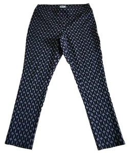 mudpie Women's Sz L Black Gray Geometric Print Stretch Pants - Picture 1 of 3