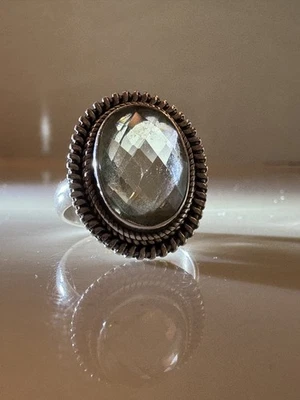 Anillo de plata esterlina 925 maciza hecho a mano con piedras preciosas de amatista verde talla 6,5 Foto 1 de 4