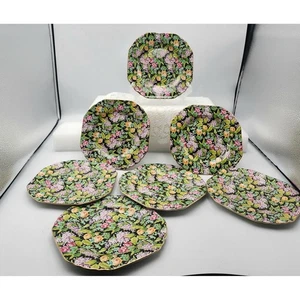 Lord Nelson Black Beauty Floral Achteckiges Teller Set Made in England - Bild 1 von 5
