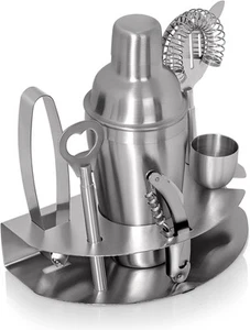 Edelstahl Bar Set mit Cocktail Shaker und allen Tools für Unterhaltung - Bild 1 von 7
