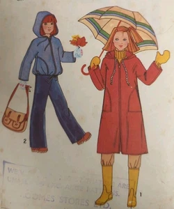 Vintage 1970s Simplicity 8630 Child's Hooded Jacket or Coat Sewing Pattern Sz7-8 - Picture 1 of 3