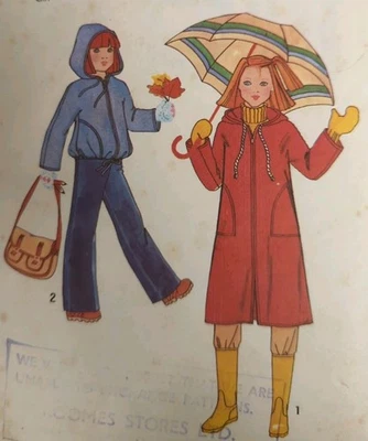 Vintage 1970s Simplicity 8630 Child's Hooded Jacket or Coat Sewing Pattern Sz7-8 - Image 1 of 3