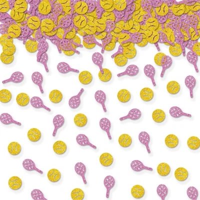 Pink Gold Glitter Tennis Ball Table Confetti 100 PCS for Baby Shower - Image 1 of 4