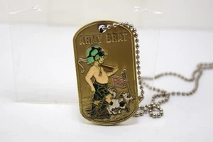 Etiqueta de perro de bronce grabable fuerte del ejército para mocosos - Imagen 1 de 4