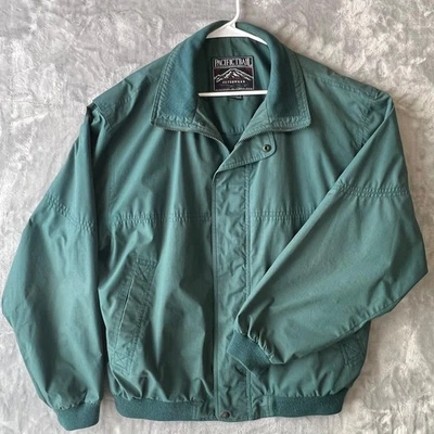 Chaqueta cortavientos Pacific Trail Outdoor para hombre L verde oscuro con cremallera 2 bolsillos Foto 1 de 4