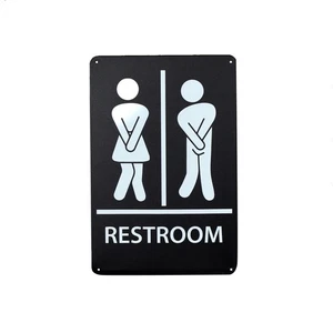 Stick Figure Funny Bathroom Sign Mens Ladies Commercial Bar Restroom Wall Decor - Picture 1 of 4