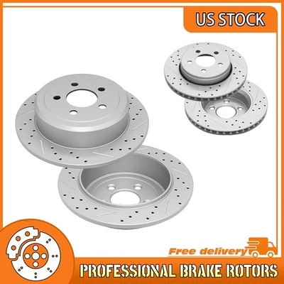 Front Rear Drilled Brake Rotor For Dodge Nitro Jeep Liberty 2007 2008 2009-2012 - Image 1 of 4