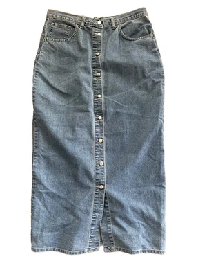 VTG Levi's 501 Women's Size 33 Denim Button Midi Skirt Made in USA - Image 1 of 4