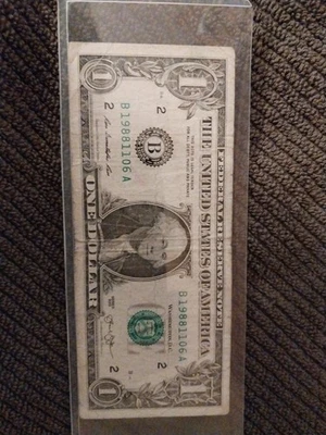 $1 Fancy Birthday/Anniversary Note November 6th, 1988 (1988/11/06) (B19881106) - Image 1 of 4