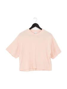 Topshop Women's T-Shirt S Pink 100% Cotton Short Sleeve Crew Neck Basic - Picture 1 of 6