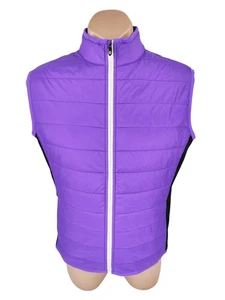 FJ FootJoy Quilted Golf Vest Women's Size L Purple Full Zip Jacket - Picture 1 of 8