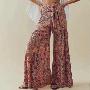 FP One Aloha Printed Wide-Leg Pants Medium - Picture 1 of 10