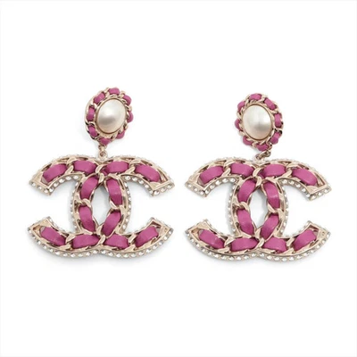 Chanel Coco Mark B21P Piercing Joyería (para ambas orejas) GP x Estrás x Cuero Foto 1 de 4