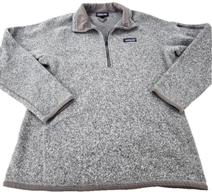 Patagonia Better Sweater Mens Large Gray Fleece Quarter Zip Outdoors Hiking - Picture 1 of 7