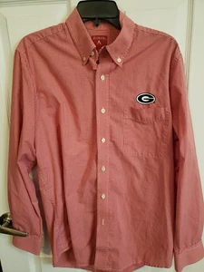 Georgia Bulldogs Hemd Herren Medium Button Down Fußball Langarm Antigua - Bild 1 von 3