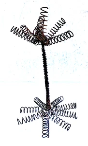 Vintage Steel Wire Folk Art Table Top Sculpture, 10-3/4" Tall - Picture 1 of 8