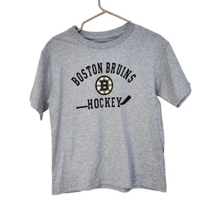 Boston Bruins Hockey Team NHL T-Shirt Pullover Heather Gray Youth Size Large NWT - Picture 1 of 6