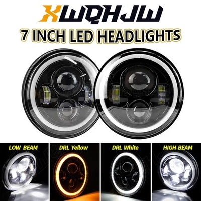 Par de faros LED redondos de 7 pulgadas con haz sellado HI/LO para camioneta Chevy 3100 Foto 1 de 4