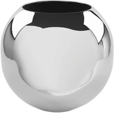 Fink Dekovase Moon Blumenvase Ø 25 cm Edelstahl Blumengefäß Silber glänzen Kugel - Bild 1 von 2