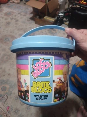 Vintage Loc Blocs Brite Blocs Building Blocks With Bucket  1984  - Image 1 of 4