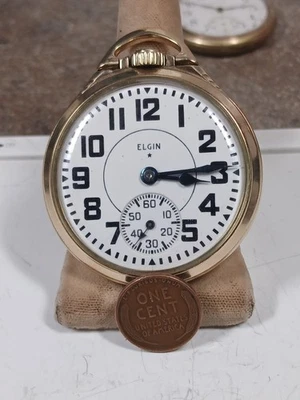 Working Vintage 1943 Elgin 478 B W Raymond WWII Era Railroad Grade Pocket Watch - Image 1 of 4