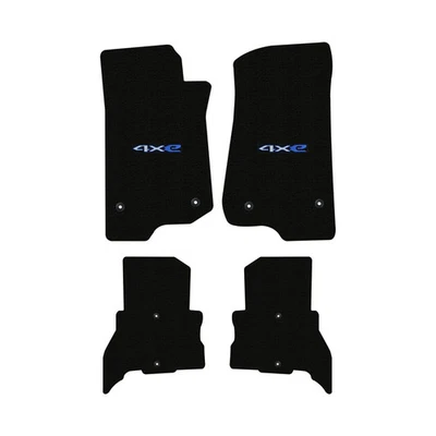 New 2021 - 2025 Jeep Wrangler Carpet Floor Mats Black  4XE EV Logo 4pc Set - Image 1 of 4
