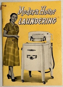 Vintage Modern Home Laundering/Automatic Ironing Yellow Booklet ~ Speed Queen ~ - Picture 1 of 3