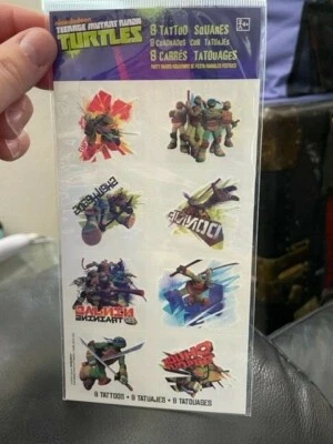 TMNT Teenage Mutant Ninja Turtles Tattoo Favors Birthday Party Decorations 8CT. - Image 1 of 2