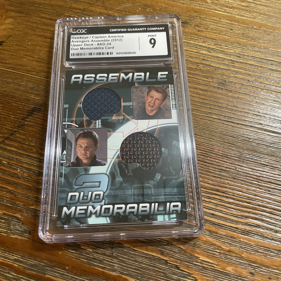 CGC 9 Avengers Assemble 2012 AD-24 Hawkeye Captain America Duo Memorabilia Card - Image 1 of 3