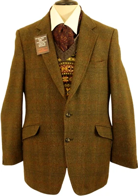 VINTAGETWEED  MENS HODGES TAILORED 42" GREEN/BROWN MIX TWEED JACKET - Image 1 of 4
