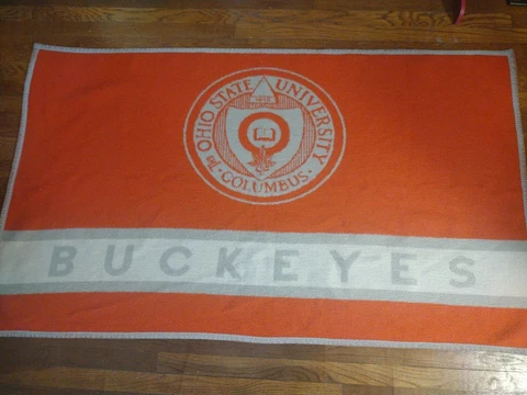 Vintage Stadium Blanket The Ohio State University Made in USA OSU Buckeyes Cover