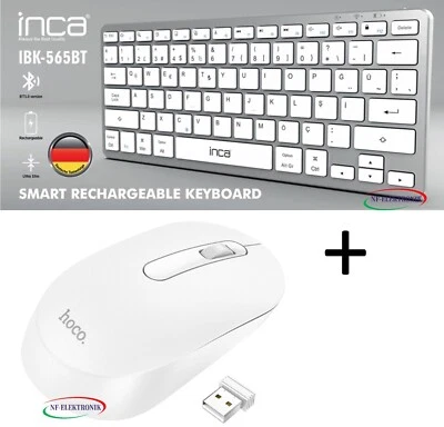 Tastatur Bluetooth Business PC Tablet aufladbar mit Maus İnca IBK-565BT Keyboard - Bild 1 von 4
