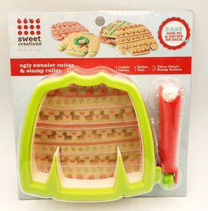 Ugly Sweater Cookie Cutter Stamp Roller Set Good Cook Christmas Holiday Party - Picture 1 of 7