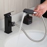 Pull Out Black Bathroom Faucet Deck Mounted Sink Single Handle& Hole Mixer Tap