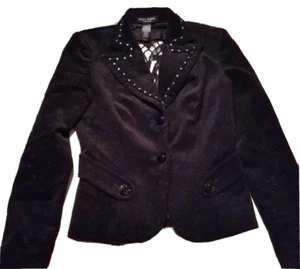 NWT Bisou Bisou XS Black Cutout Back Beaded Jacket - Picture 1 of 5