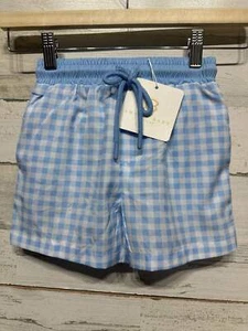 Size 4 Swoon Baby Light Blue Plaid Swim Trunks - New With Tags - Picture 1 of 2