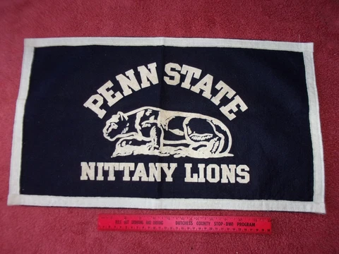 Vintage Wool Felt Banner Flag PENN STATE Nittany Lions Rectangular Ingraham 22" Cover